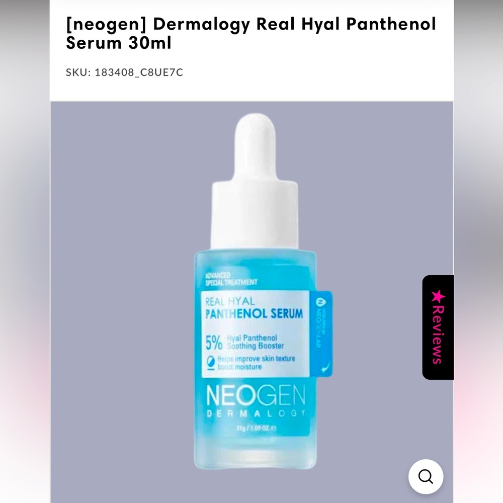 BNIB NEOGEN REAL HYAL PANTHENOL SERUM